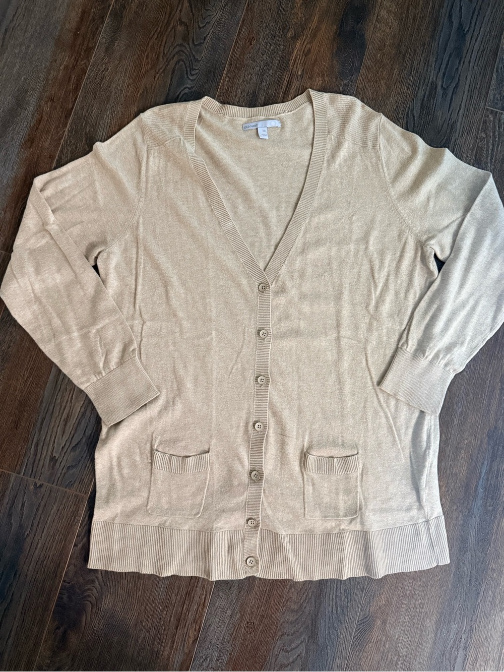 Old Navy Tan V-Neck Button Front Cardigan